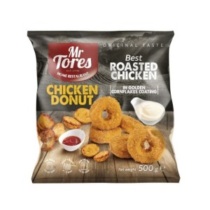 Vištienos maltos krūtinėlės DONUTS su sūriu, šaldyti, Mr. Tores, 500 g